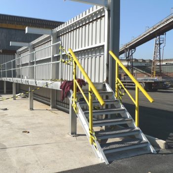 GRP access stairs at steel manufacturing plant
