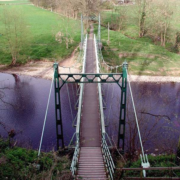 West Hall suspension bridge in Addingham