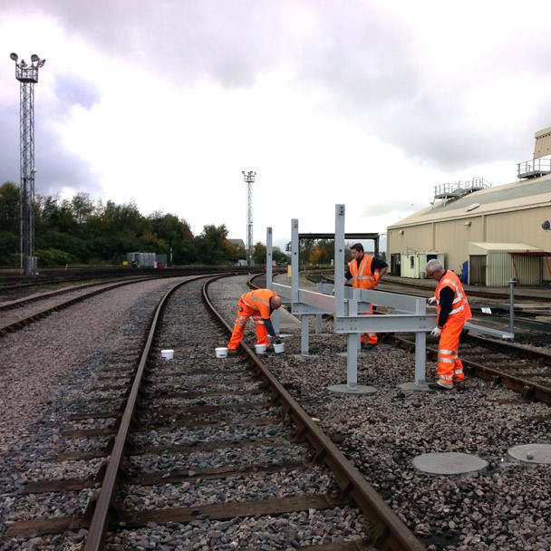 GRP Maintenance Access Platform At Railway Traction Depot - Evergrip