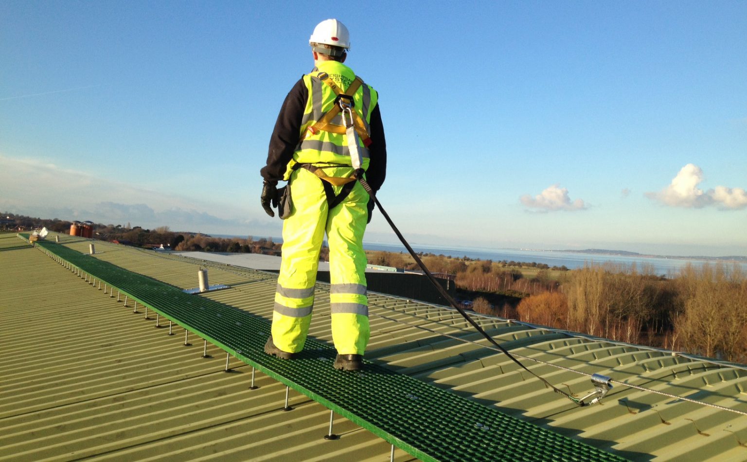 Raised Roof Access Walkway - GRP Grating - Evergrip