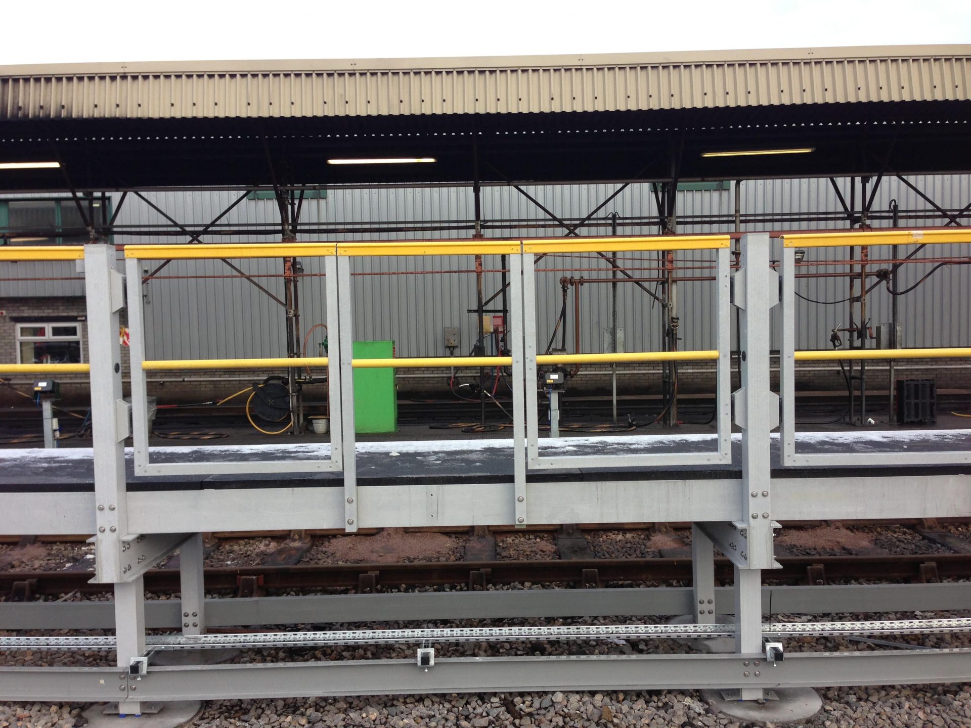 Fibreglass gated maintenance platform