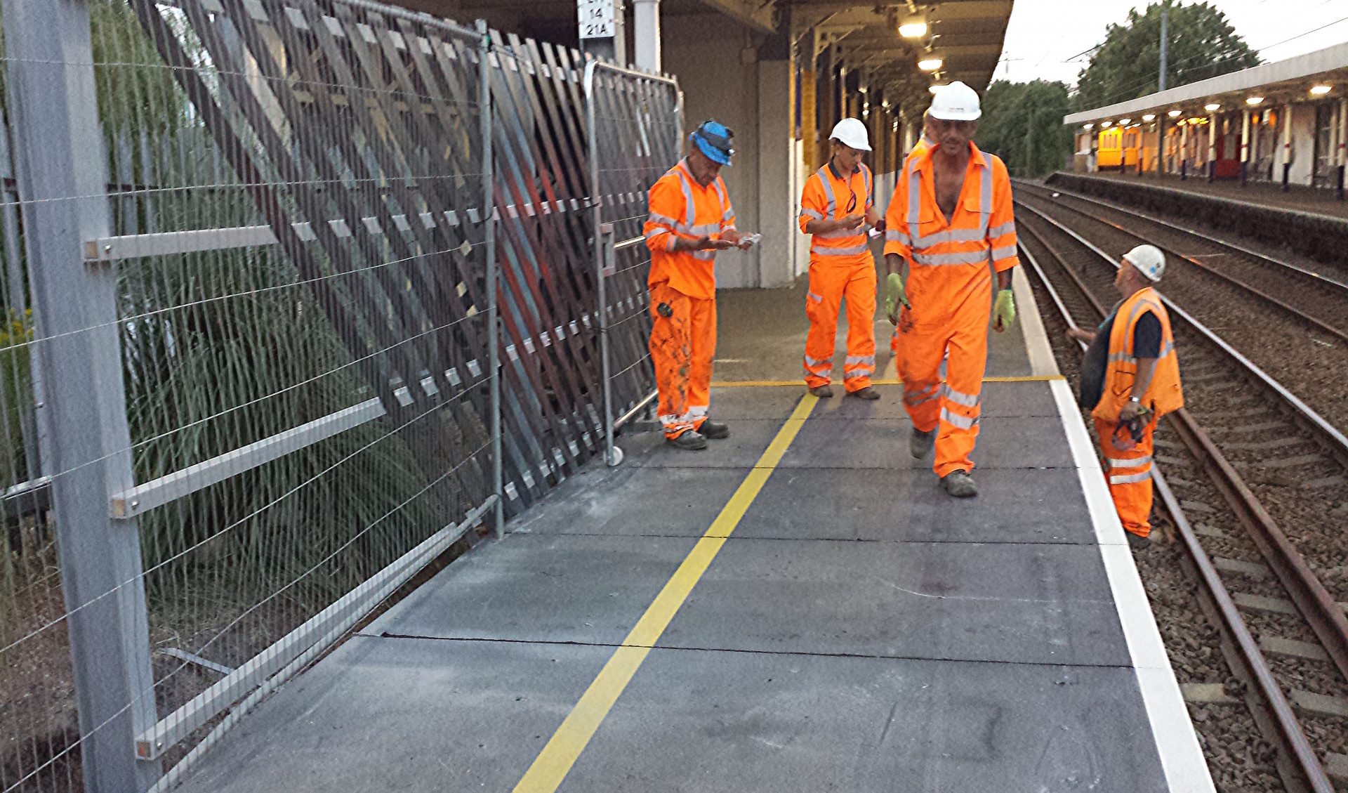 Fibreglass railway platform extension installation