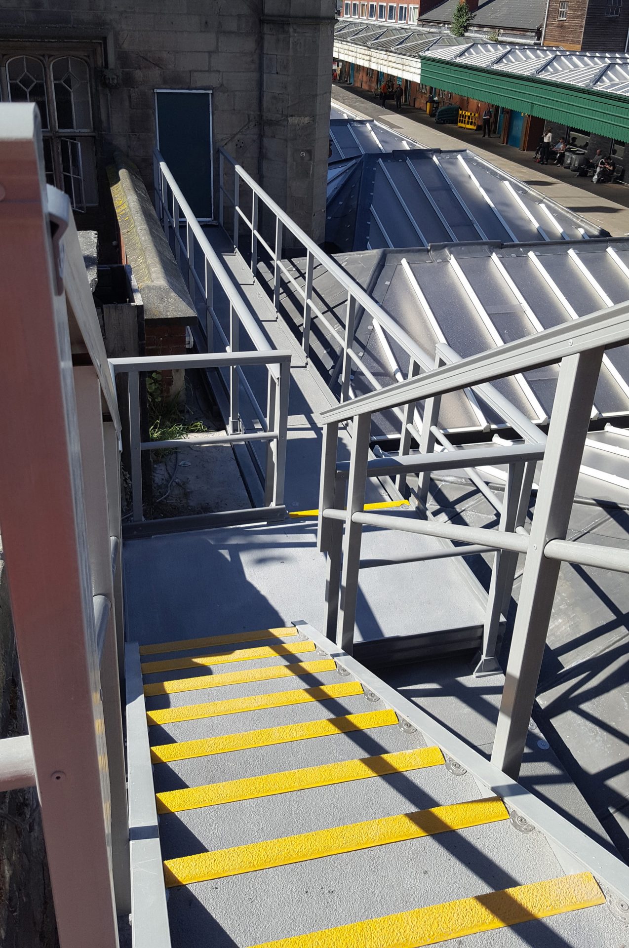 Fibreglass roof access walkway and staircase