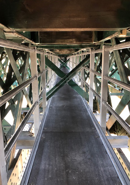 Railway Viaduct - under track GRP Maintenance Walkway with Guardrail